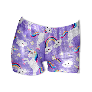 Leotard Shorts-Purple Unicorn